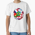 Soccer Ball Flags Osmi Finale Qatar T-Shirt - Novelty Apparel for Adults - T-Shirt, Sweatshirt, Hoodie