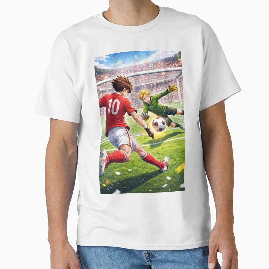 Anime Soccer Goalkeeper Save Vs T-Shirt - Casual Everyday Wear Men Women - T-Shirt, Sweatshirt, Hoodie