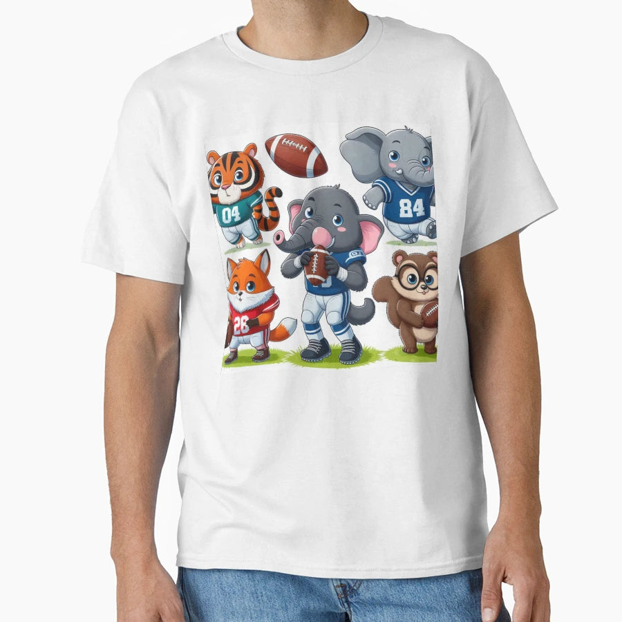 Animals Playing Football T-Shirt - Trendy Graphic Men Women - T-Shirt, Sweatshirt, Hoodie
