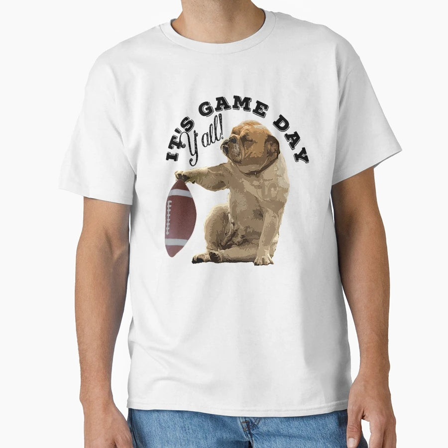 Bulldog Football Game Day English T-Shirt - Minimalist Print for Adults - T-Shirt, Sweatshirt, Hoodie