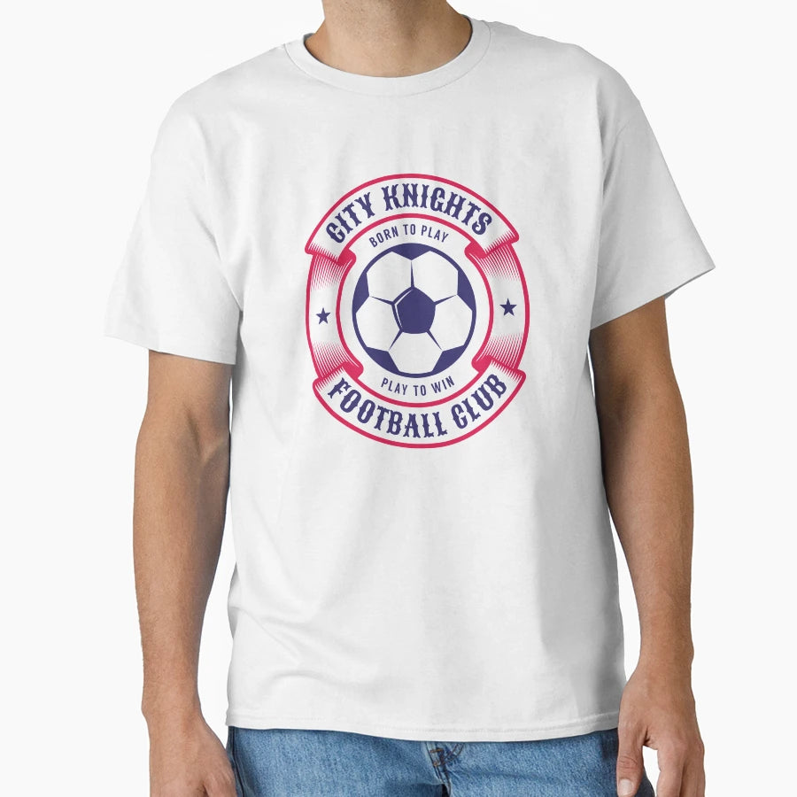 Two Color Football Round Emblem T-Shirt - Graphic Print Men Women - T-Shirt, Sweatshirt, Hoodie
