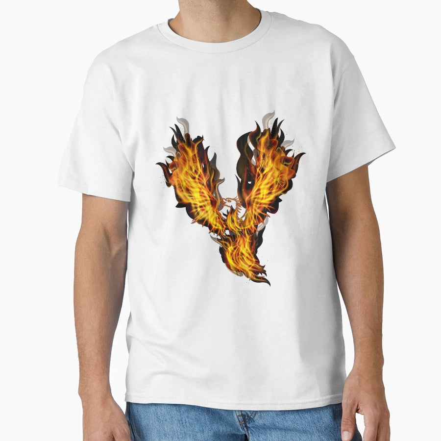Phoenix Ablaze Reborn Fire T-Shirt - Minimalist Print Unisex - T-Shirt, Sweatshirt, Hoodie