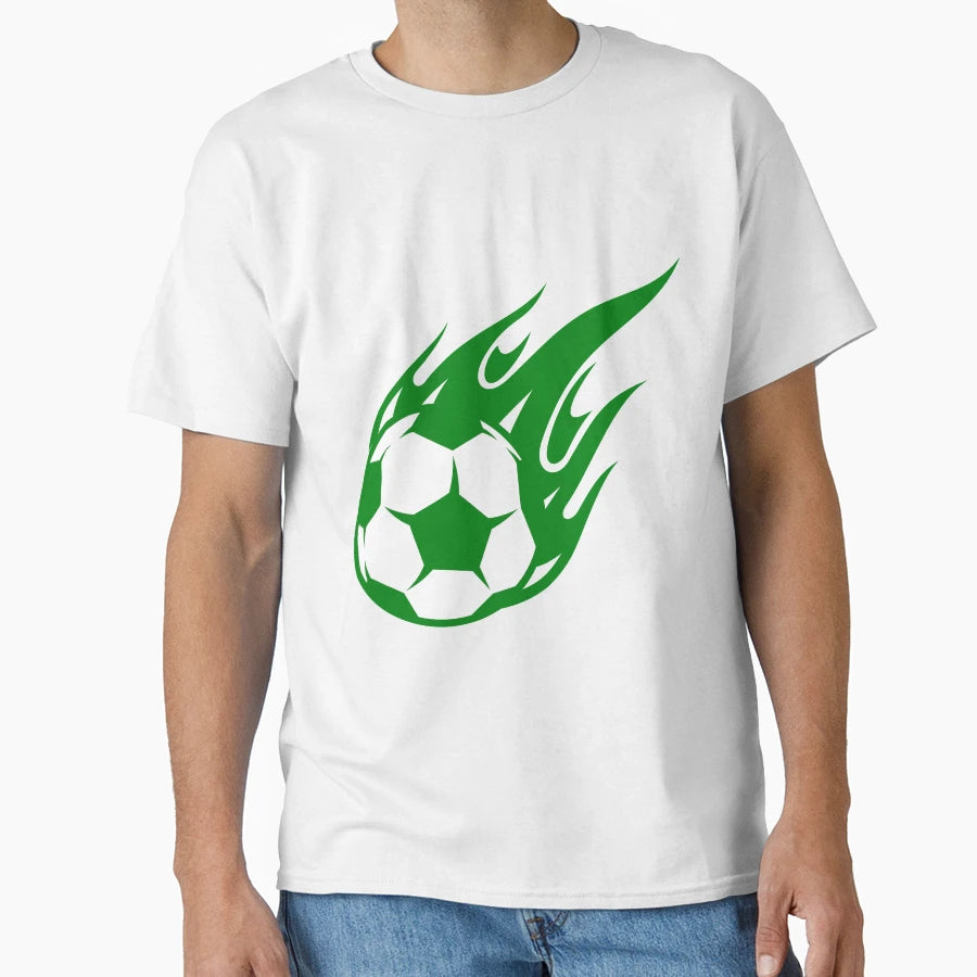 Football Green Fireball Ball Football T-Shirt - Unique Graphic Men Women - T-Shirt, Sweatshirt, Hoodie
