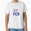 I Love Fc Barcelona Soccer Ball Heart T-Shirt - Minimalist Print Unisex - T-Shirt, Sweatshirt, Hoodie