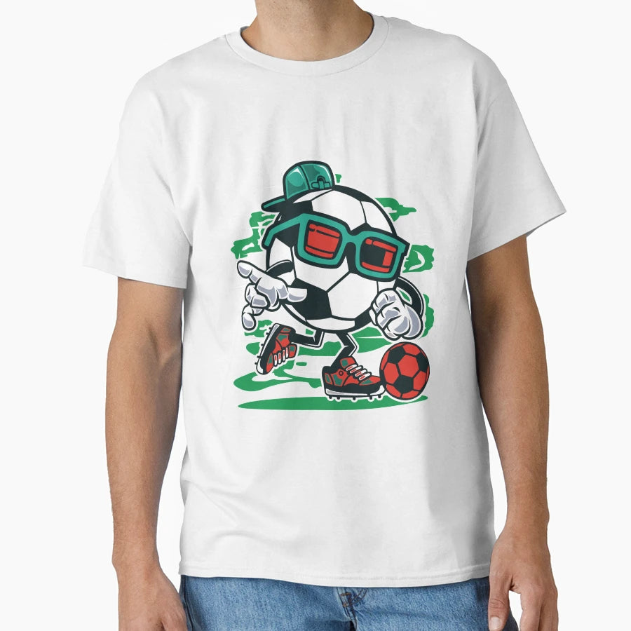 Running Football Ball Foot Sports Game T-Shirt - Graphic Print Men Women - T-Shirt, Sweatshirt, Hoodie
