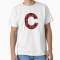 Letter C Red Black Plaid Buffalo T-Shirt - Aesthetic Graphic Men Women - T-Shirt, Sweatshirt, Hoodie