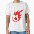 Football Red Fireball Ball Football T-Shirt - Trendy Graphic for Adults - T-Shirt, Sweatshirt, Hoodie