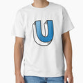 Letter U Blue T-Shirt - Unique Graphic Unisex - T-Shirt, Sweatshirt, Hoodie