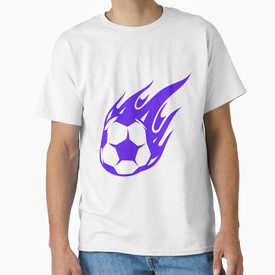 Football Purple Fireball Ball T-Shirt - Custom Art Print Men Women - T-Shirt, Sweatshirt, Hoodie