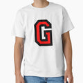 Letter G Two Color Red Black T-Shirt - Custom Art Print for Adults - T-Shirt, Sweatshirt, Hoodie