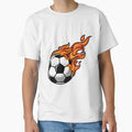 Football Fire Syntetic Ball Football T-Shirt - Minimalist Print Unisex - T-Shirt, Sweatshirt, Hoodie