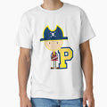 P Is Pirate Educational Illustration T-Shirt - Minimalist Print for Adults - T-Shirt, Sweatshirt, Hoodie