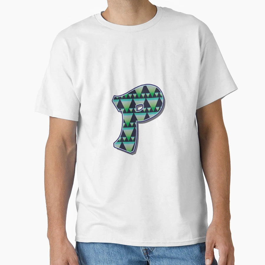 Letter P Pattern T-Shirt - Casual Everyday Wear Men Women - T-Shirt, Sweatshirt, Hoodie