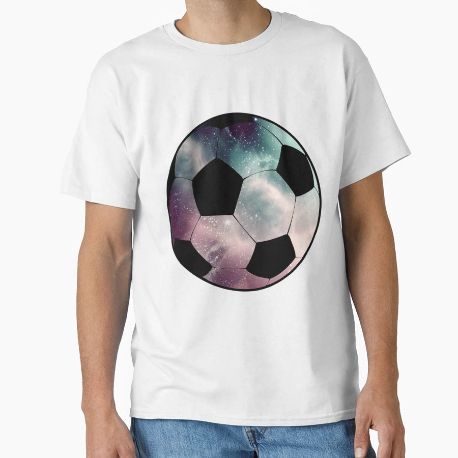 Soccer Ball Football Game Universe Space T-Shirt - Aesthetic Graphic Unisex - T-Shirt, Sweatshirt, Hoodie