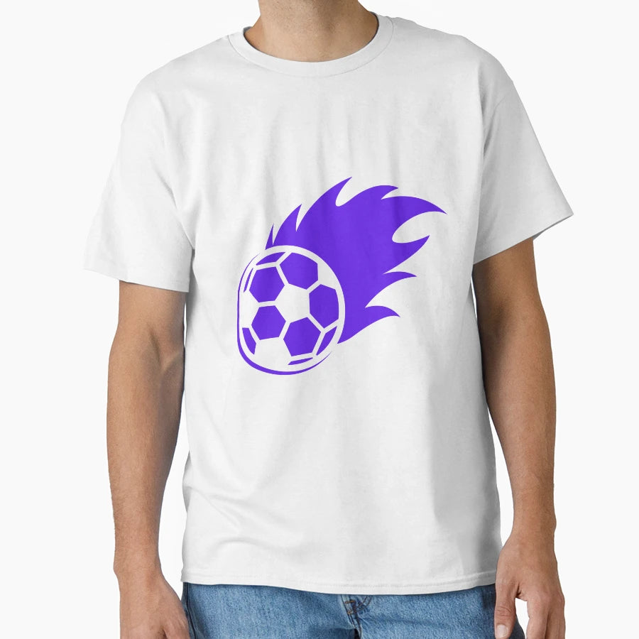 Football Purple Fire Ball Football Ball T-Shirt - Trendy Graphic Men Women - T-Shirt, Sweatshirt, Hoodie