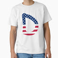 Letter D Capital Alphabet American Flag D T-Shirt - Graphic Print Unisex - T-Shirt, Sweatshirt, Hoodie