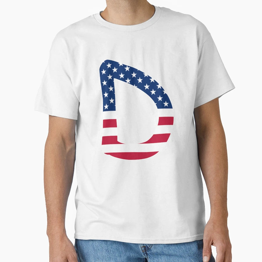 Letter D Capital Alphabet American Flag D T-Shirt - Graphic Print Unisex - T-Shirt, Sweatshirt, Hoodie