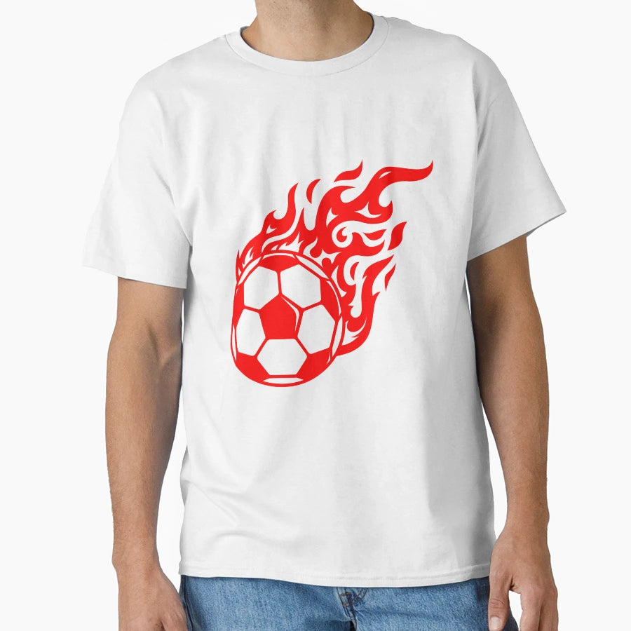Football Red Fire Ball Football Ball Getters T-Shirt - Graphic Print Unisex - T-Shirt, Sweatshirt, Hoodie