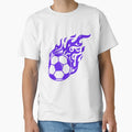 Football Purple Fireball Ball T-Shirt - Fun Novelty Design for Adults - T-Shirt, Sweatshirt, Hoodie