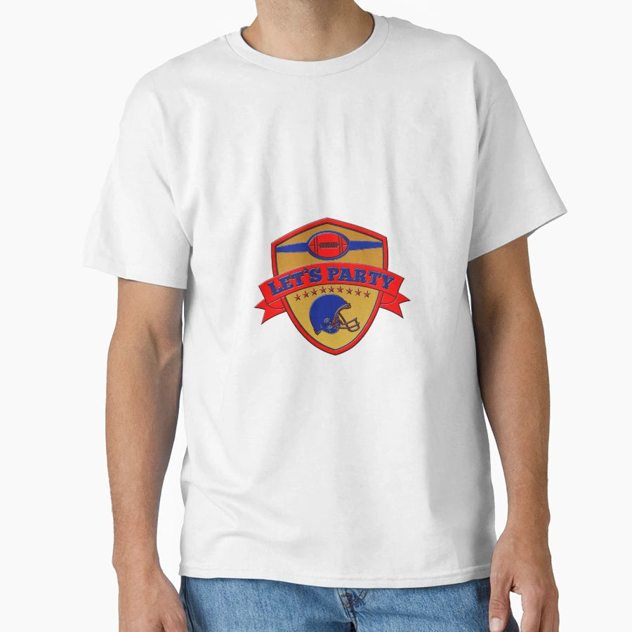 American Football Lets Party Shield T-Shirt - Aesthetic Graphic for Adults - T-Shirt, Sweatshirt, Hoodie