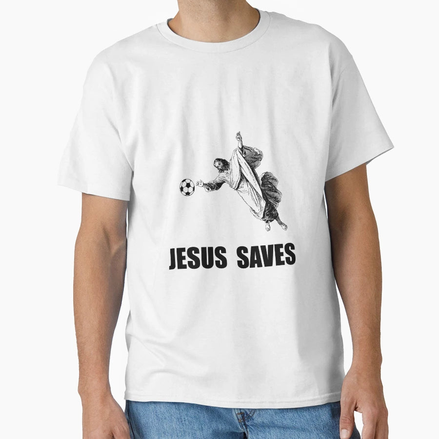 Jesus Saves Soccer T-Shirt - Graphic Print Men Women - T-Shirt, Sweatshirt, Hoodie