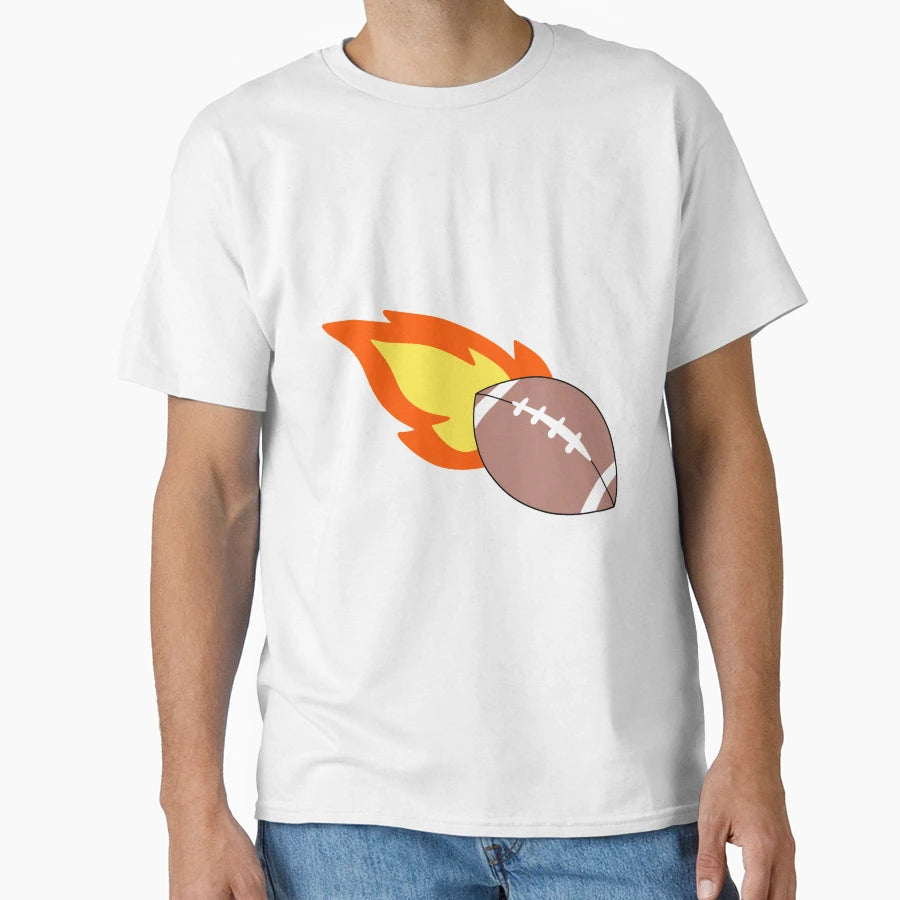 Flaming Football T-Shirt - Unique Graphic Men Women - T-Shirt, Sweatshirt, Hoodie