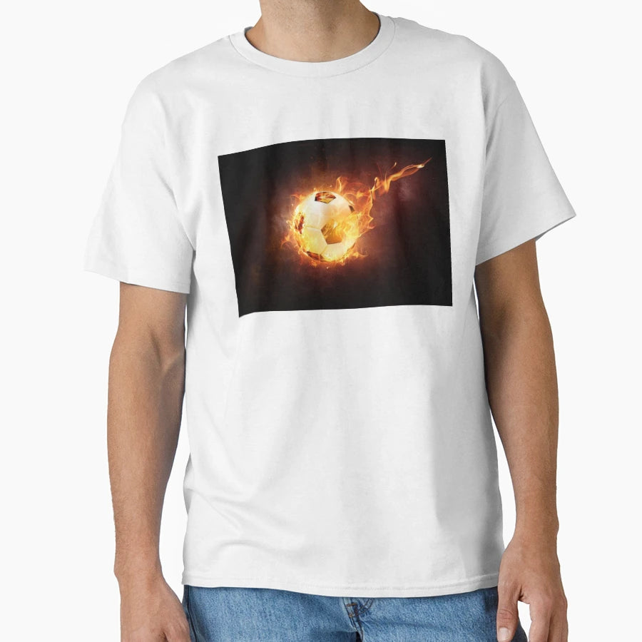 Football Flames T-Shirt - Graphic Print Unisex - T-Shirt, Sweatshirt, Hoodie