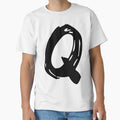Q Brush Capital Letter Initial Modern T-Shirt - Novelty Apparel Unisex - T-Shirt, Sweatshirt, Hoodie