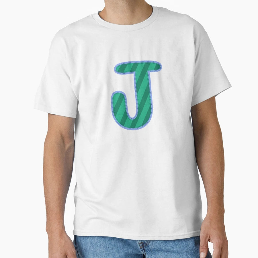 Fabric Alphabet Letter J T-Shirt - Fun Novelty Design for Adults - T-Shirt, Sweatshirt, Hoodie