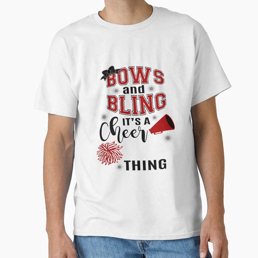 Bows Bling Its Cheer Thing T-Shirt - Custom Art Print for Adults - T-Shirt, Sweatshirt, Hoodie