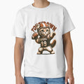 American Football Cat Touchdown T-Shirt - Aesthetic Graphic Men Women - T-Shirt, Sweatshirt, Hoodie