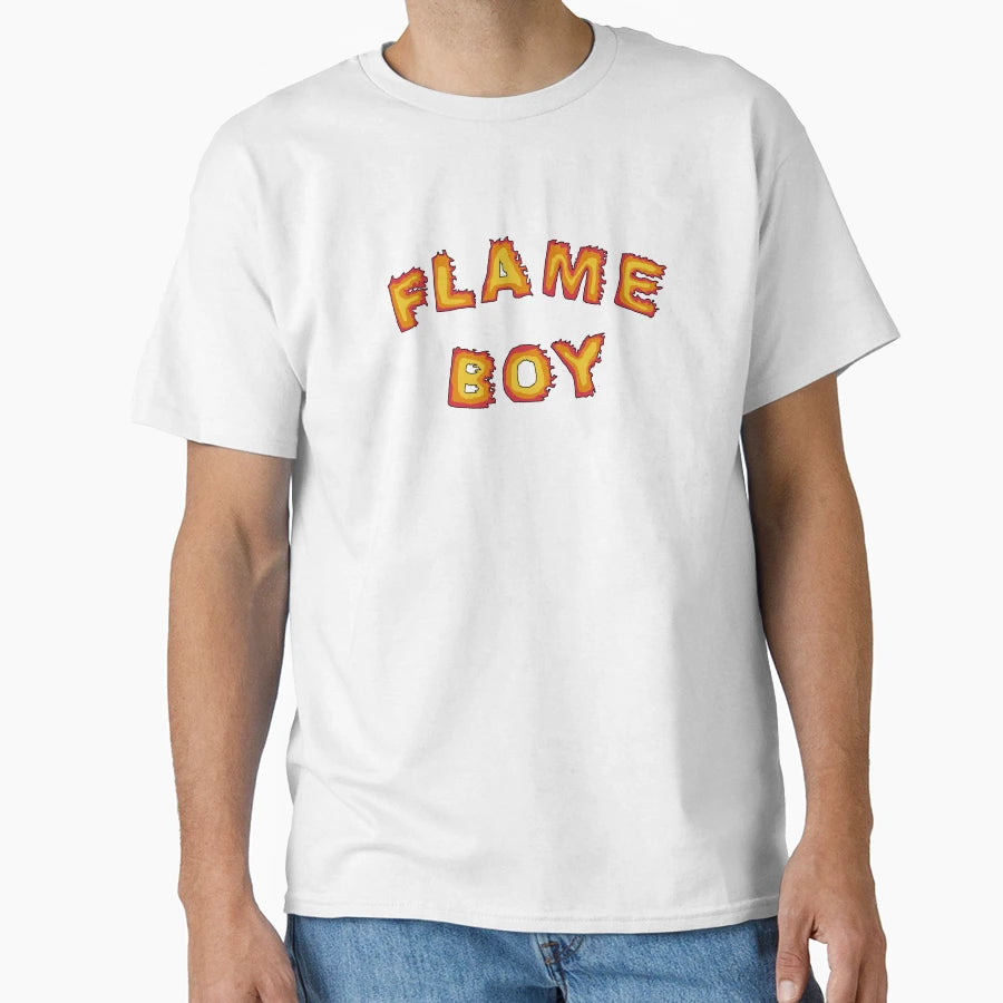 Flame Fire Text T-Shirt - Minimalist Print Men Women - T-Shirt, Sweatshirt, Hoodie