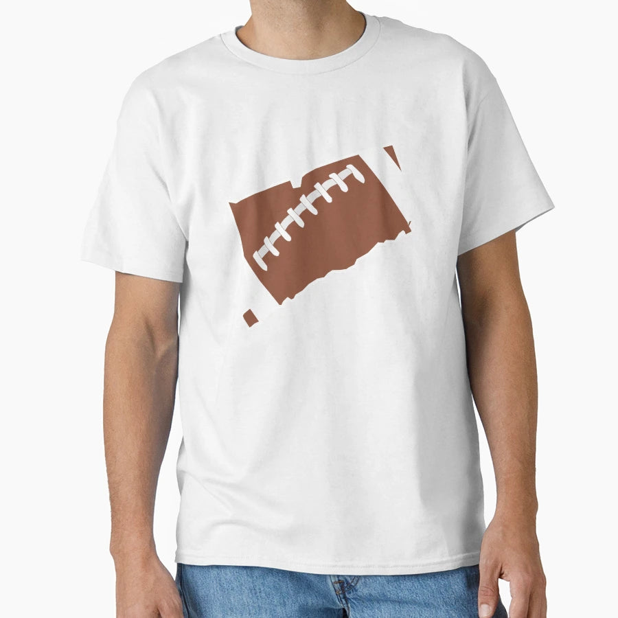 Football Connecticut Fun Football T-Shirt - Minimalist Print for Adults - T-Shirt, Sweatshirt, Hoodie