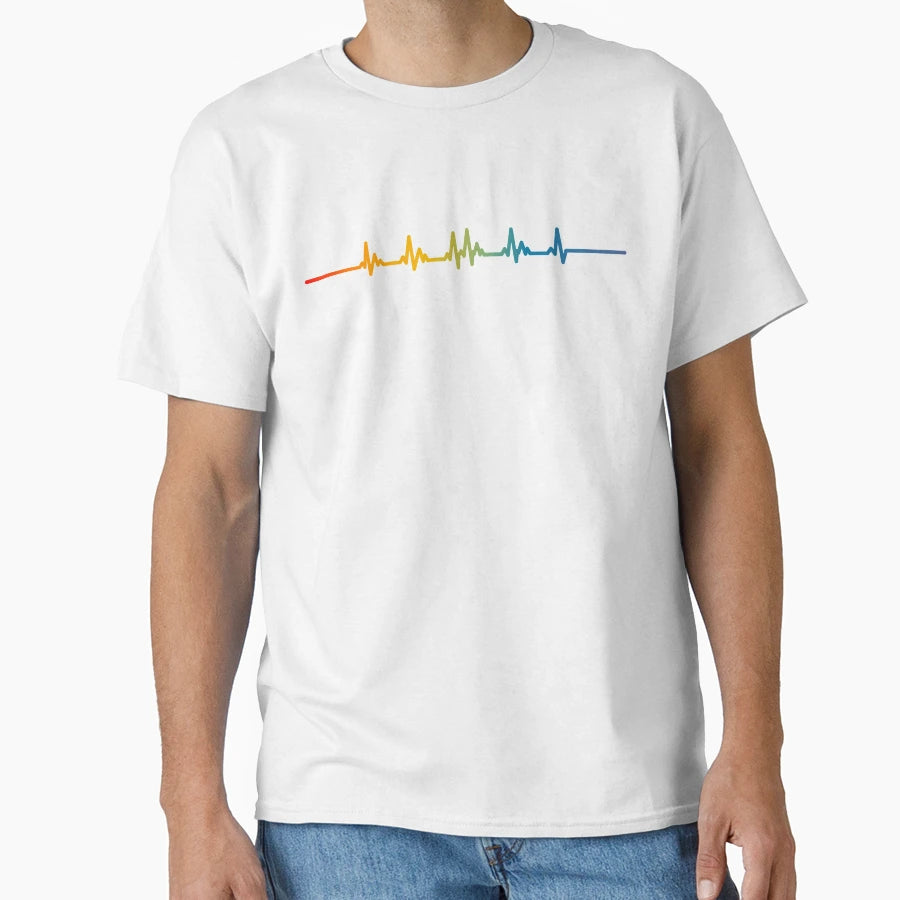 Rainbow Pride Heartbeat T-Shirt - Fun Novelty Design Unisex - T-Shirt, Sweatshirt, Hoodie