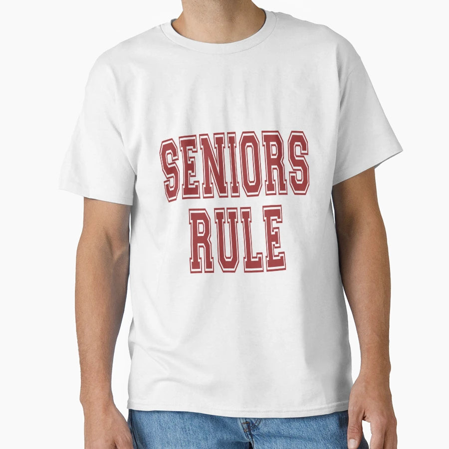 Seniors Rule Red T-Shirt - Custom Art Print Men Women - T-Shirt, Sweatshirt, Hoodie
