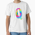 Tie Dye Letter Q T-Shirt - Minimalist Print Unisex - T-Shirt, Sweatshirt, Hoodie