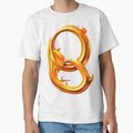 Golden Flame Letter Q Luxury 3D T-Shirt - Trendy Graphic for Adults - T-Shirt, Sweatshirt, Hoodie