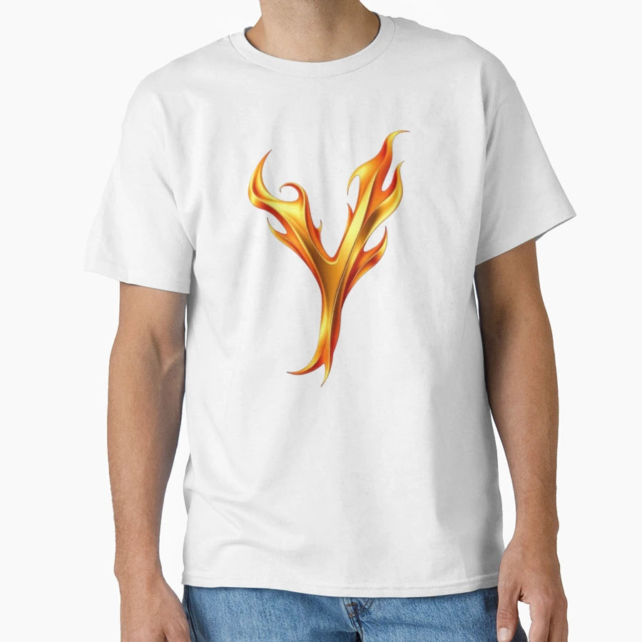 Golden Flame Letter Y Luxury 3D Alphabet T-Shirt - Trendy Graphic Men Women - T-Shirt, Sweatshirt, Hoodie