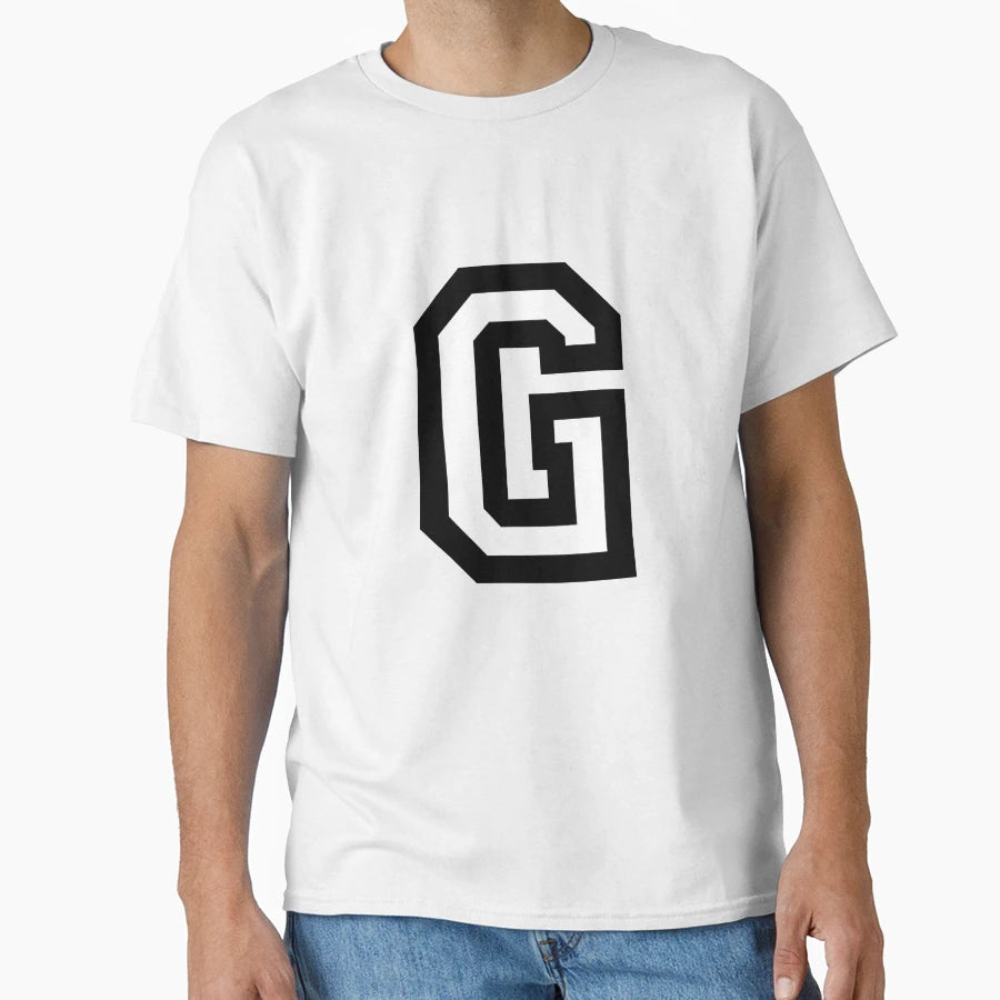Letter G Two Color T-Shirt - Minimalist Print Men Women - T-Shirt, Sweatshirt, Hoodie