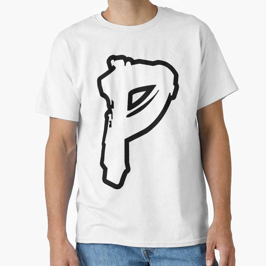 P Brush Capital Letter Initial Modern T-Shirt - Novelty Apparel Men Women - T-Shirt, Sweatshirt, Hoodie