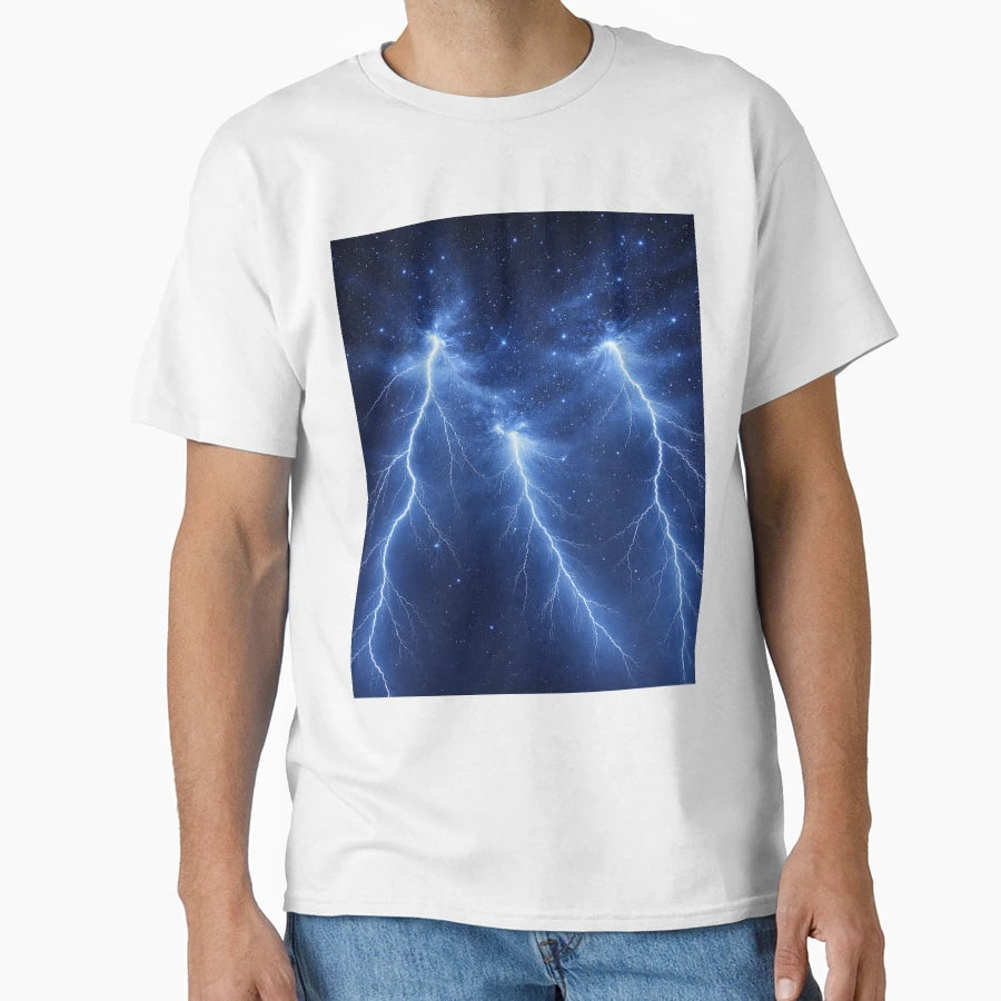 Wild Blue Lightning T-Shirt - Graphic Print for Adults - T-Shirt, Sweatshirt, Hoodie