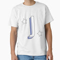 L Aesthetic Blue Letter J Stars T-Shirt - Casual Everyday Wear for Adults - T-Shirt, Sweatshirt, Hoodie