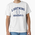 Lightning Blue Arched Baseball T-Shirt - Unique Graphic Unisex - T-Shirt, Sweatshirt, Hoodie
