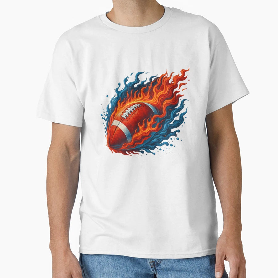 Fire And Water Football Fusion T-Shirt - Graphic Print for Adults - T-Shirt, Sweatshirt, Hoodie
