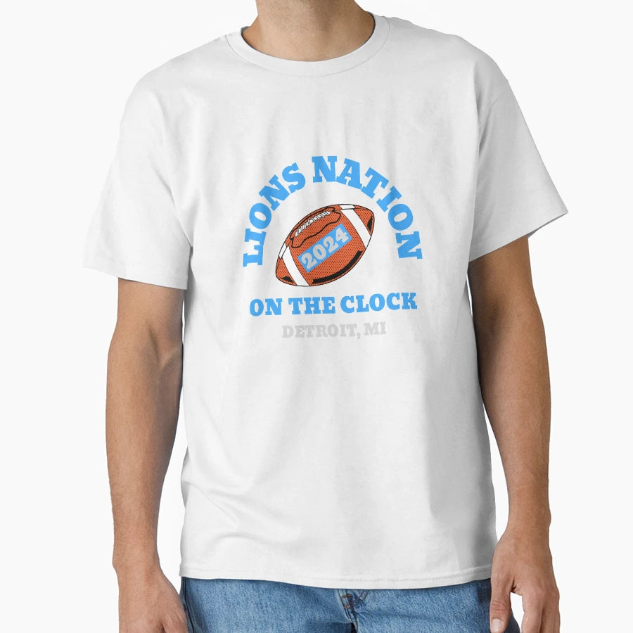 Lions Nation Clock T-Shirt - Graphic Print for Adults - T-Shirt, Sweatshirt, Hoodie