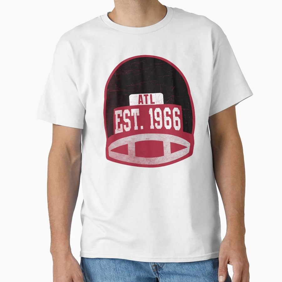 Atlanta Throwback Football Helmet T-Shirt - Custom Art Print Unisex - T-Shirt, Sweatshirt, Hoodie