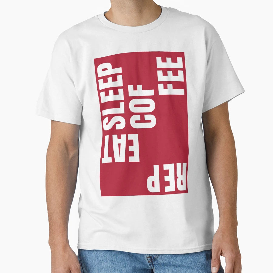 Repeat Eat Sleep Coffee T-Shirt - Minimalist Print Men Women - T-Shirt, Sweatshirt, Hoodie