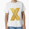 X Letter Golden Initials Serie T-Shirt - Graphic Print Men Women - T-Shirt, Sweatshirt, Hoodie