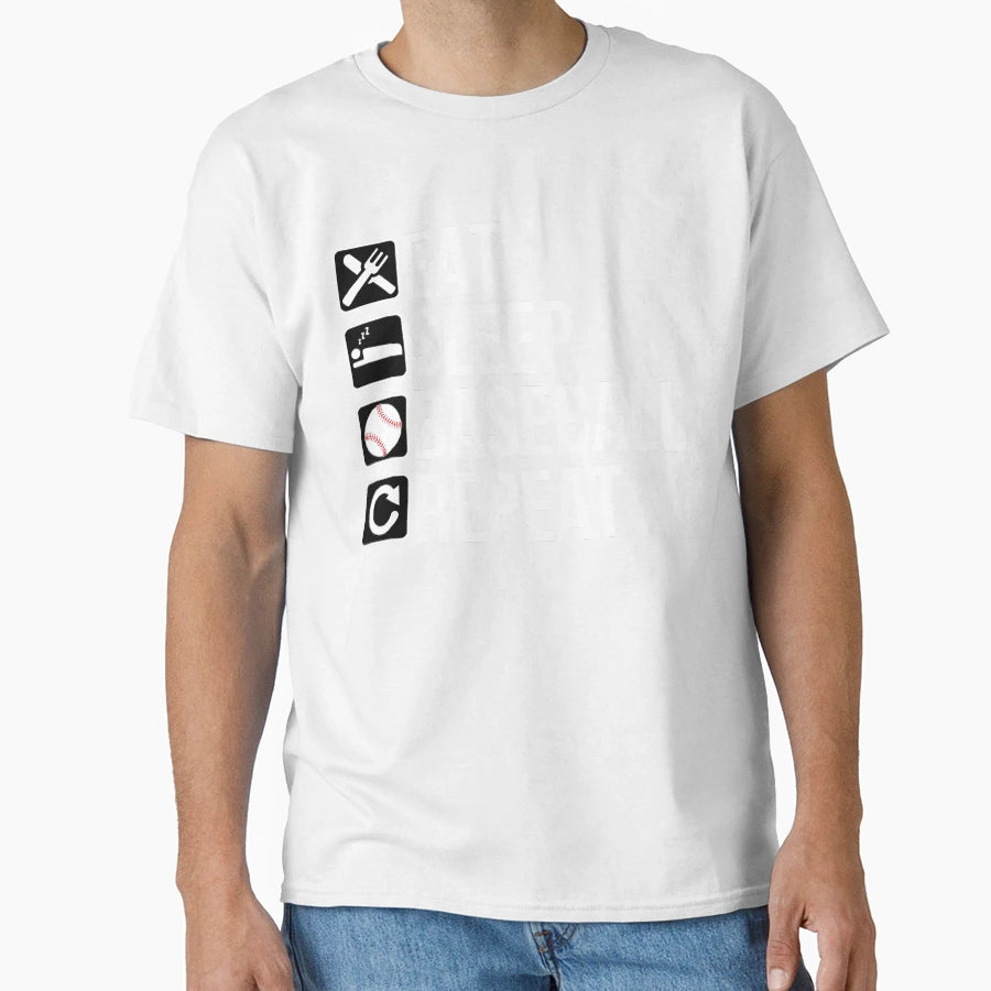 Funny Player Gift Eat Sleep Baseball T-Shirt - Trendy Graphic Men Women - T-Shirt, Sweatshirt, Hoodie