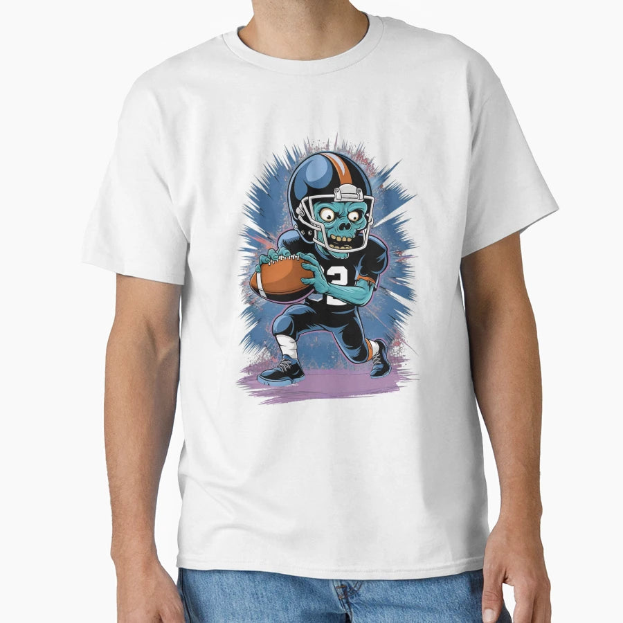 Football Zombie Player Funny Halloween T-Shirt - Trendy Graphic for Adults - T-Shirt, Sweatshirt, Hoodie